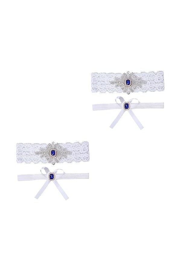 SOIMISS 2 Ensembles Costumes De Bal Jarretières pour Mariée Dentelle Kit Jambe Bande Dentelle Mariage Jarretière Noeud Noeud 