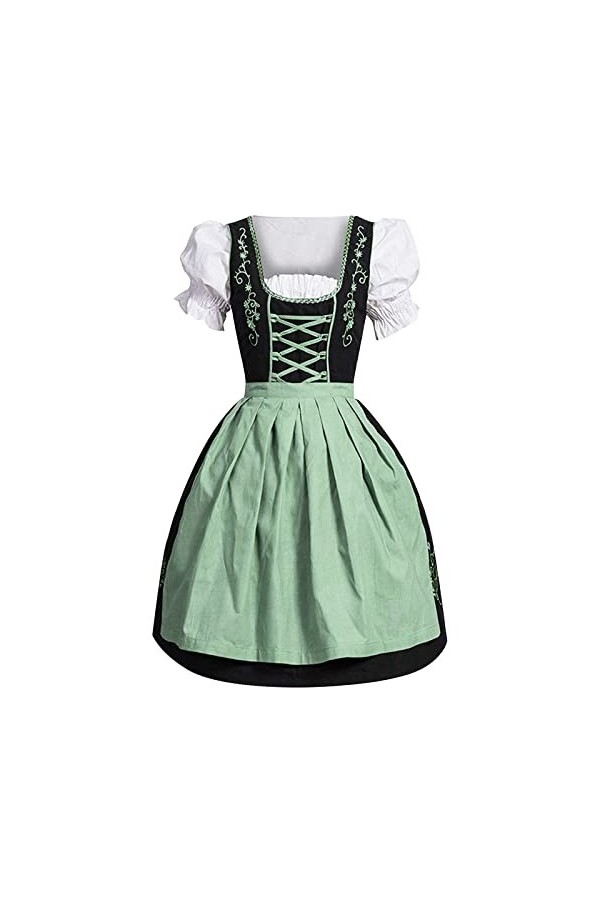 FGUUTYM Robe sexy à manches longues pour femme - Grande taille - Col carré - Tablier - Costume de fête de la bière - Robe de 