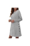 Robe Midi, Robe de Bureau pour Femmes en Polyester de Couleur Pure 6 