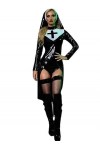 SHANHE Saintlike Seductress Costume Sexy Vinyl Nun Halloween Costume Fancy Dress-Leggings,XXL