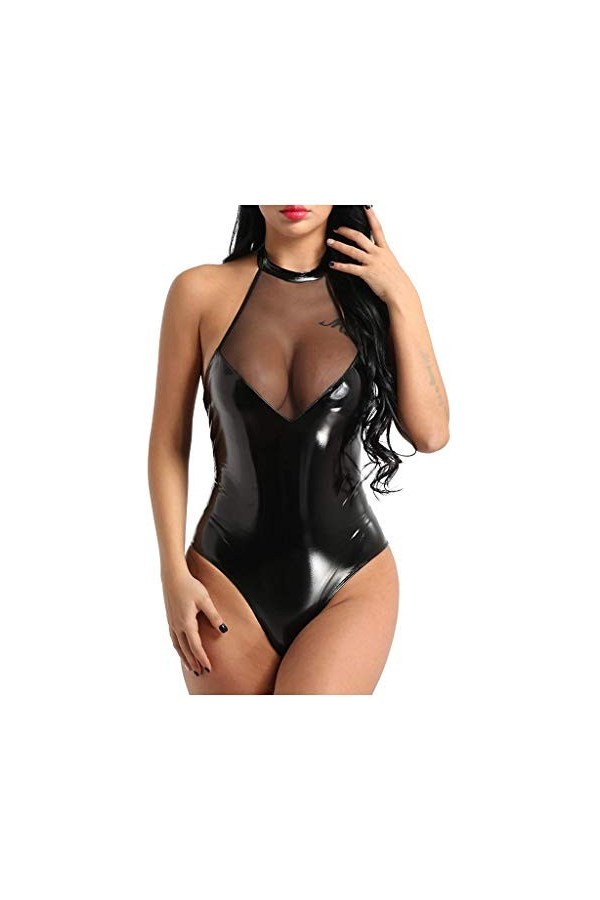 Zshosam Ensemble de lingerie érotique Femme Sexy Sexy Licol Dentelle Sportive S-XL Jumpup Manteau en Tedy Body Noir Ensemble 