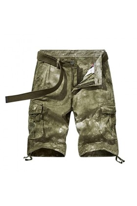 Jogging Hommes Ete Short Court Hommes Cargo Shorts en Coton Bermuda Pantalon Homme avec Poches Short Homme Sport Coton Short 