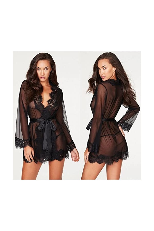 MERNEL Vêtements sexuels Pyjama Érotique Sexy Dentelle Lingerie Cotumes Nuisettes Robe Transparente Lingerie Sexy Femmes Col
