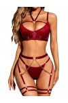 RSLOVE Ensemble de Lingerie Féminine avec Porte-Jarretelles Ensemble de Soutien-Gorge et de Culottes Sexy à Bretelles 6 Pièce