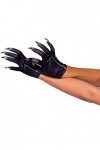 Leg Avenue - Zip-up claw gloves, Taille Unique Le Noir 