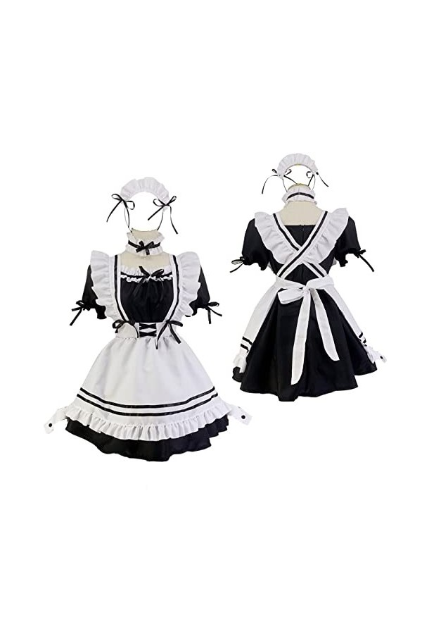 CarolynDesign Ensemble de costume japonais Sissy Maid Dress Anime French Maid Tablier