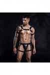 QWERTYUIOP Costume De Lingerie éRotique Sexy pour Hommes, Harnais De Muscle De Poitrine DéPaule éLastique Et Culotte De Jamb