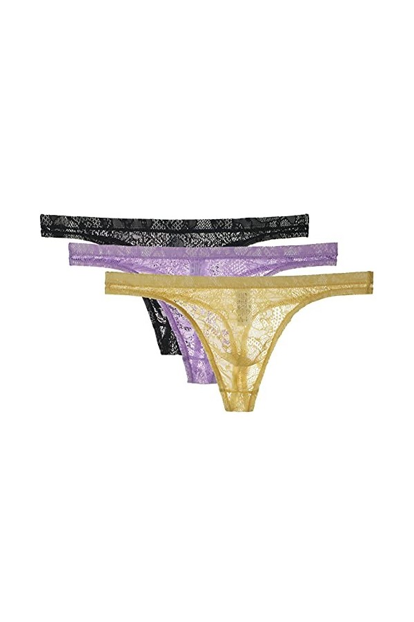 Yomie Culotte Ultra-Fine pour Hommes en Dentelle Transparente Douce Sexy String