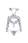 Lingerie sexy vache Cosplay Cow Soubrette Costume Kawaii Anime Bikini Japonais Ensemble soutien-gorge et culotte Lolita Sous-
