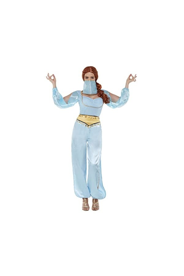 Arabian Princess Costume, Light Blue, Top, Trousers & Facemask S 