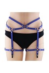 ChengBeautiful Porte-Jarretelles Gothic Punk Style Body Line Taille Bouche de Ceinture Boucle Nightclub Show Sexy Cuir Cuir C