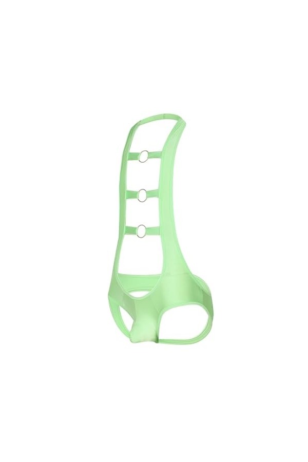 Hommes String Singlet Leotard Encolure pendante Jockstrap Bodysuit String Sexy sous-vêtements Combinaison Jumpsuit Color:Red,