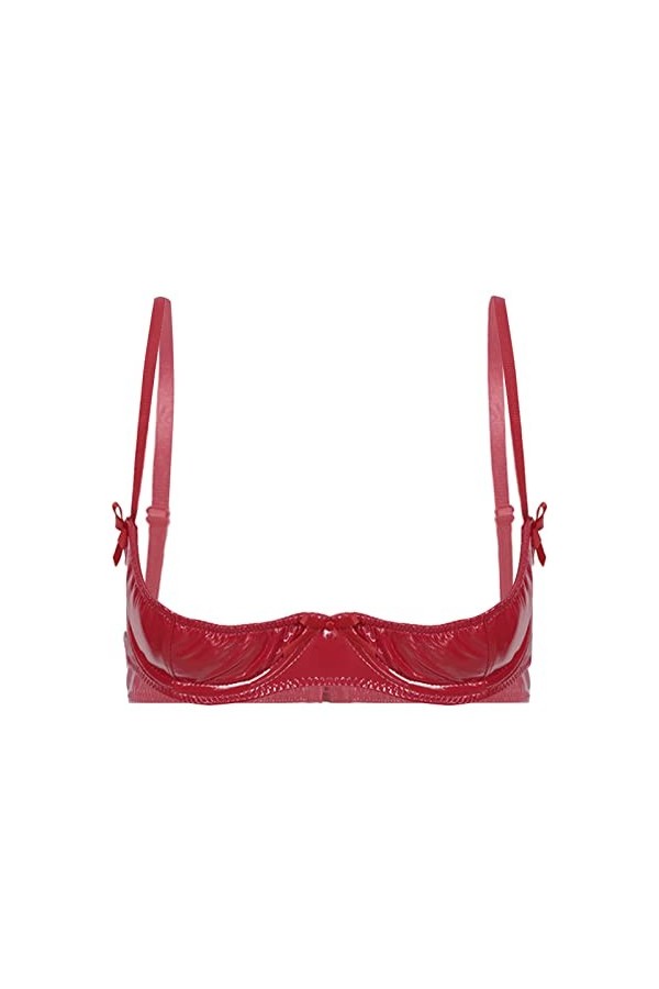 Lingerie Sexy Femme Coquine Hot Soutien-Gorge Érotique Exposé, Rouge, 3XL