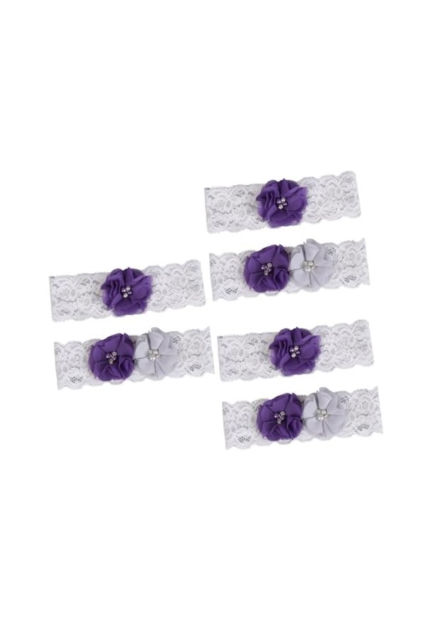 HOMSFOU 3 Pièces Jarretelles De Mariage Porte-Jarretelles De Mariage Jarretière De Mariée Chaussures De Mariée Fleur Perlée