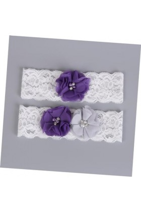 HOMSFOU 3 Pièces Jarretelles De Mariage Porte-Jarretelles De Mariage Jarretière De Mariée Chaussures De Mariée Fleur Perlée