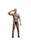 Ensemble de Lingerie en Maille Transparente pour Hommes Costumes érotiques de Soldat Cosplay Body Complet Sous-Vêtements Exte
