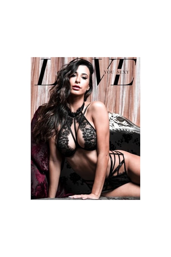 Ensemble de lingerie sexy en dentelle avec soutien-gorge et culotte taille haute - Noir - 95