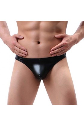 Billtop Sexy String Homme Cuir Taille Basse Confortable T-Back Thong Briefs,Lot de 5 Multicolores,XL