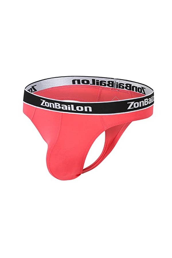 ZUOLAIYIN String sexy en bambou pour homme avec dos en T pour homme - Grande poche - Bleu rouge gris vert - M L XL XXL, Bleu 