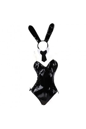 JasmyGirls Costume de lapin sexy pour femme - Lingerie coquin en cuir - Kawaii Anime - Jeu de rôle