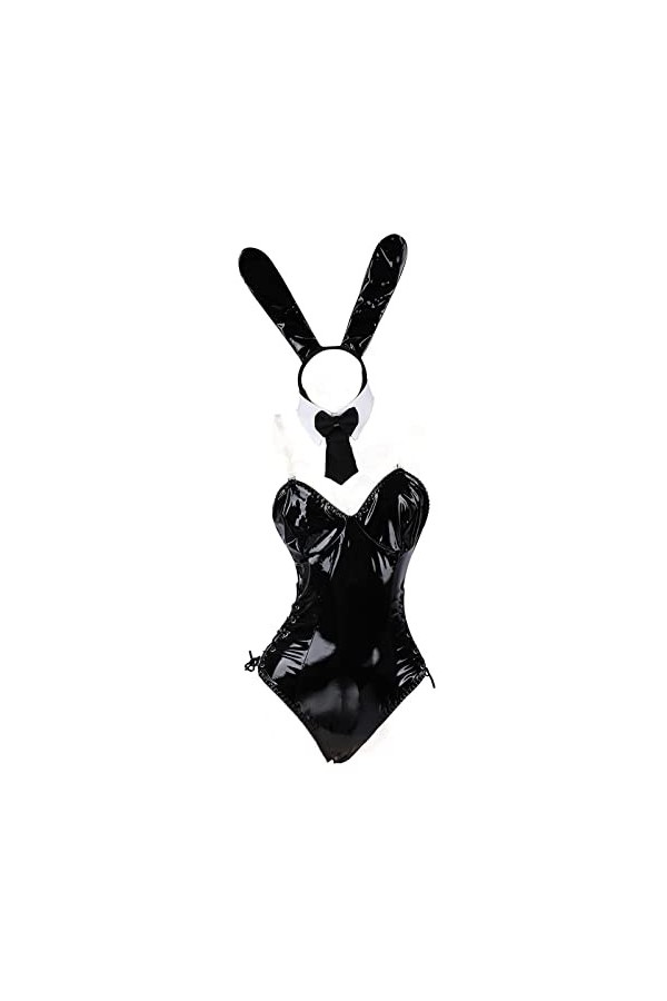 JasmyGirls Costume de lapin sexy pour femme - Lingerie coquin en cuir - Kawaii Anime - Jeu de rôle