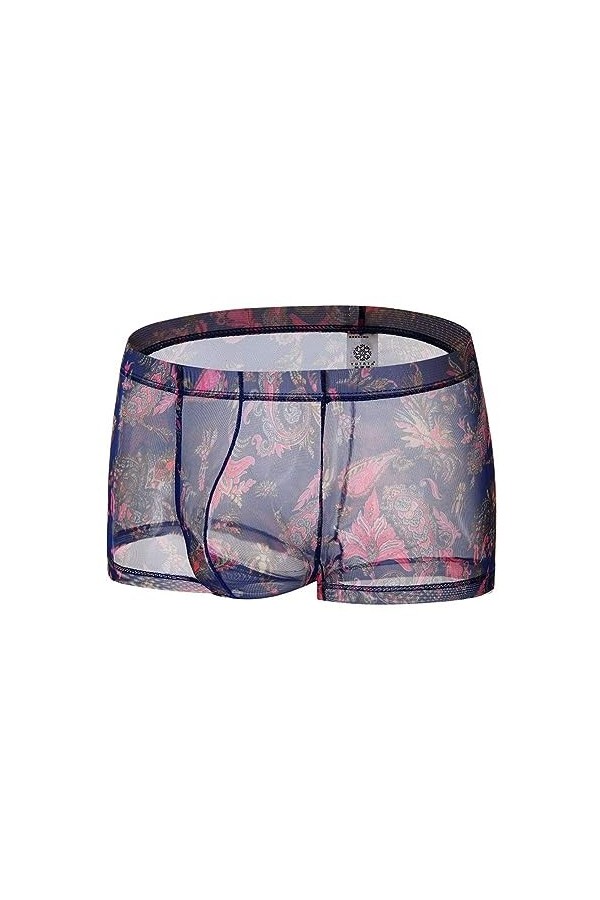 Générique Boxer Transparent en Maille Confortable pour Hommes sous-vêtement Sexy en Soie glacée Slip Taille Basse Transparent