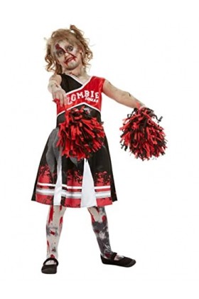 Zombie Cheerleader Costume, Red L 