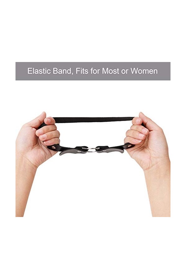 alisikee Lot de 2 jarretelles réglables en cuir chauve-souris élastique punk pour femme Noir, Noir , taille unique