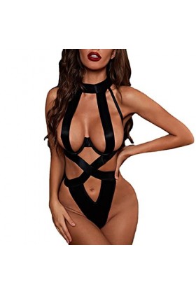 YOMORIO Sexy Damen Desouses für Frauen Sexy Push Up BH Lingerie Gürtel Teddy Babydoll für Frauen Sexy Negligees Reizwäsche Bo