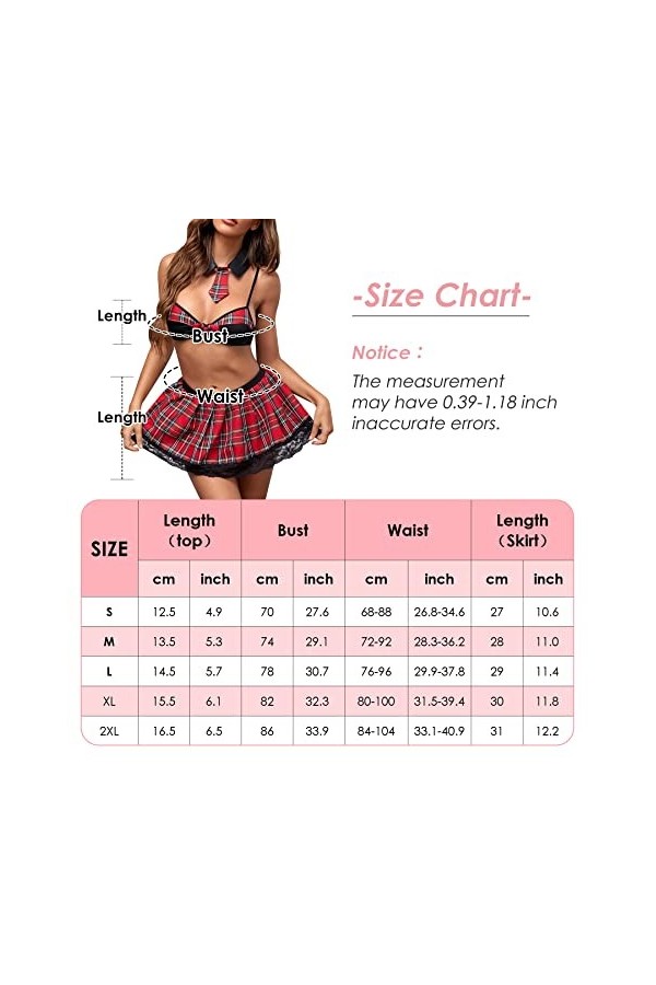 FEOYA Femme Ensemble de Lingerie Décolière Tenue de Cosplay Uniforme de Jeu de Rôle Schoolgirl Etudiant Costumes Mini Jupe B