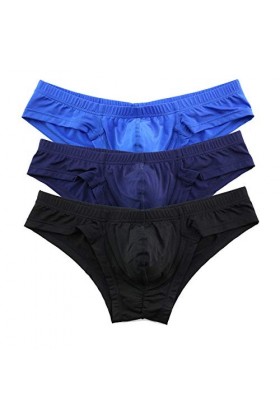 YFD Mini boxer Briefs Sexy Bikinis Sous-vêtement en maille respirante Performance Bulge Supporter Sous-short, Zcolor-3 pièces