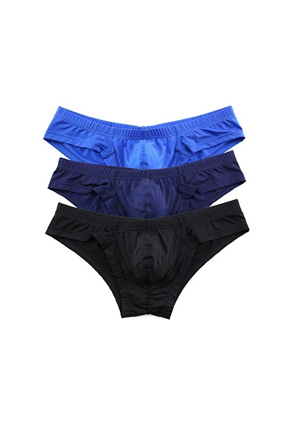 YFD Mini boxer Briefs Sexy Bikinis Sous-vêtement en maille respirante Performance Bulge Supporter Sous-short, Zcolor-3 pièces