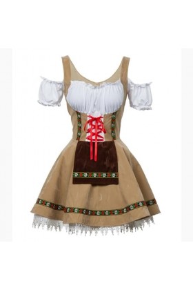 mingxinshangdian Multicolore Halloween Cosplay Oktoberfest Reine Costume Bavarois Traditionnel Ethnique Femme Scène Performan