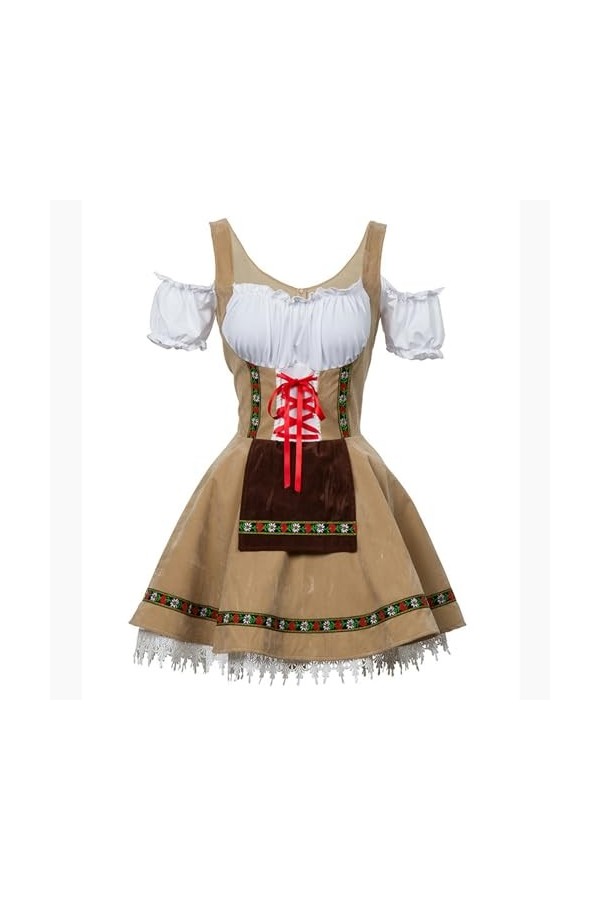 mingxinshangdian Multicolore Halloween Cosplay Oktoberfest Reine Costume Bavarois Traditionnel Ethnique Femme Scène Performan
