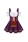 mingxinshangdian Multicolore Halloween Cosplay Oktoberfest Reine Costume Bavarois Traditionnel Ethnique Femme Scène Performan