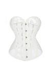 Niiyyjj Corset sexy en dentelle sur la poitrine en maille ajourée, blanc, 3X-Large