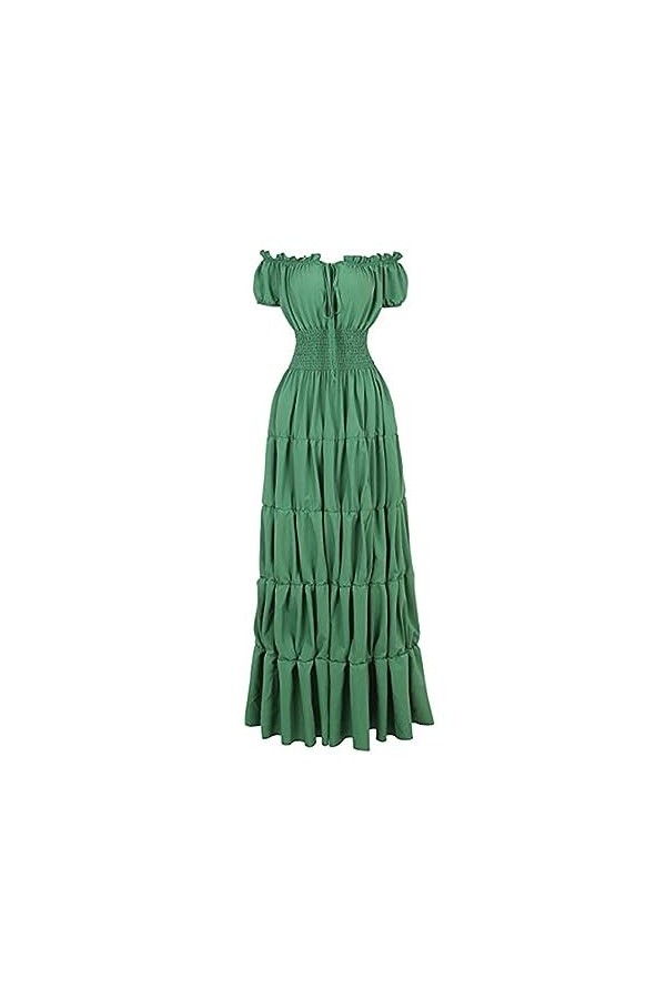 KBOPLEMQ Vêtements médiévaux pour femme - Robe victorienne de Renaissance - Robe longue à lacets - Robe vintage gothique - Ro