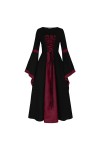 KBOPLEMQ Vêtements médiévaux pour femme - Robe longue victorienne - Robe gothique - Robe dHalloween médiévale - Robe de prin