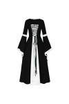 KBOPLEMQ Vêtements médiévaux pour femme - Robe longue victorienne - Robe gothique - Robe dHalloween médiévale - Robe de prin