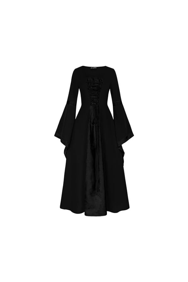 KBOPLEMQ Vêtements médiévaux pour femme - Robe longue victorienne - Robe gothique - Robe dHalloween médiévale - Robe de prin