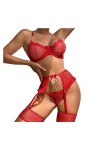 Ensemble de Lingerie en Maille for Femmes, Lingerie Sexy + Jarretelles + Culotte, Lingerie Sensuelle, Costume Sexuel Color :