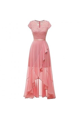 WSZJLN Robes en Dentelle à Volants pour Femme, col en V, sans Manches, Fente Haute, Robe trapèze Sexy, Robes de soirée, Clubw