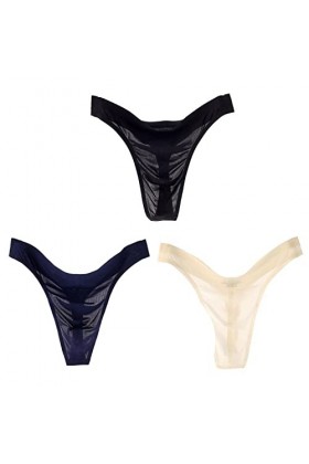 Alienjoy String pour homme - String sexy - Sous-vêtements pour homme - Bas - String en soie glacée - Lisse - Sans couture - T