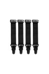 Satini Métal Clip Large Porte-jarretelles Ceinture Lingerie Sangles Noir, 4 Sangles 