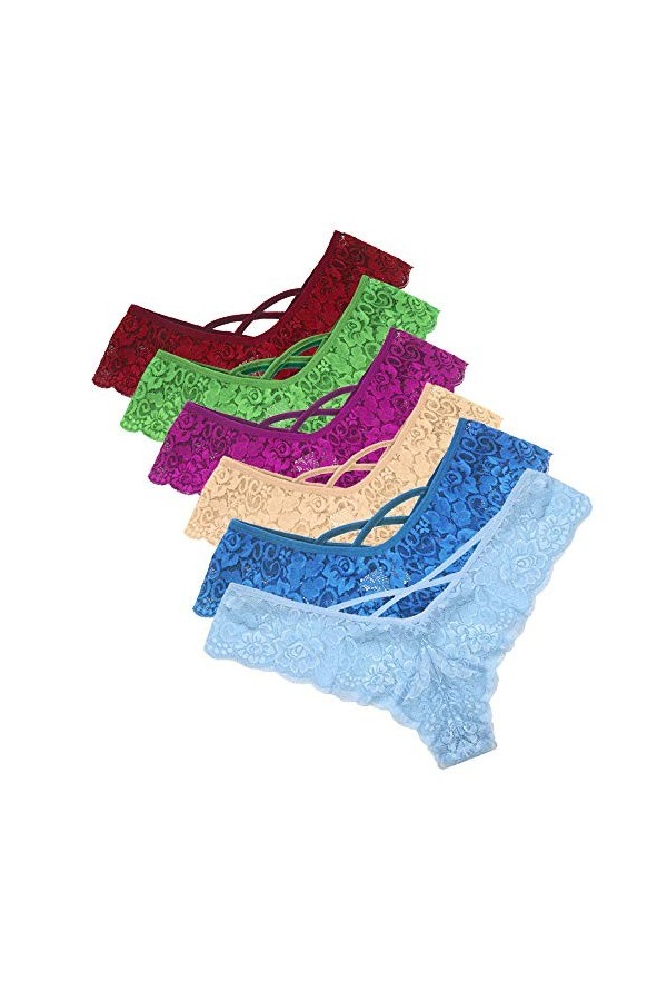 6pcs/4pcs Slip De Dentelle Sexy Strings Grande Taille Femmes Sexy Tangas Erotique Briefs Culottes Creux Dentelle élastique Te