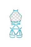 JMMHSS Femmes punk Body Strap lacets lingerie set garter ceinture Goth Halloween Dance orgie Vert de fruits 