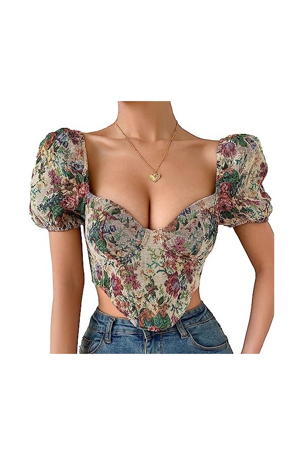 AIEOE Corset Sexy Femme Chaud Curvy Underbust sans Bretelles en Arête Taille XS Blanc