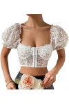 AIEOE Corset Sexy Femme Chaud Curvy Underbust sans Bretelles en Arête Taille XS Blanc