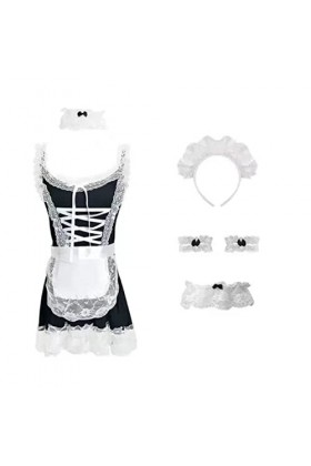 IEKEI Robe uniforme pour femme - Lingerie sexy - Costume de soubrette - Anime - Jeu de rôle - Fête - Lolita - Vêtements exoti