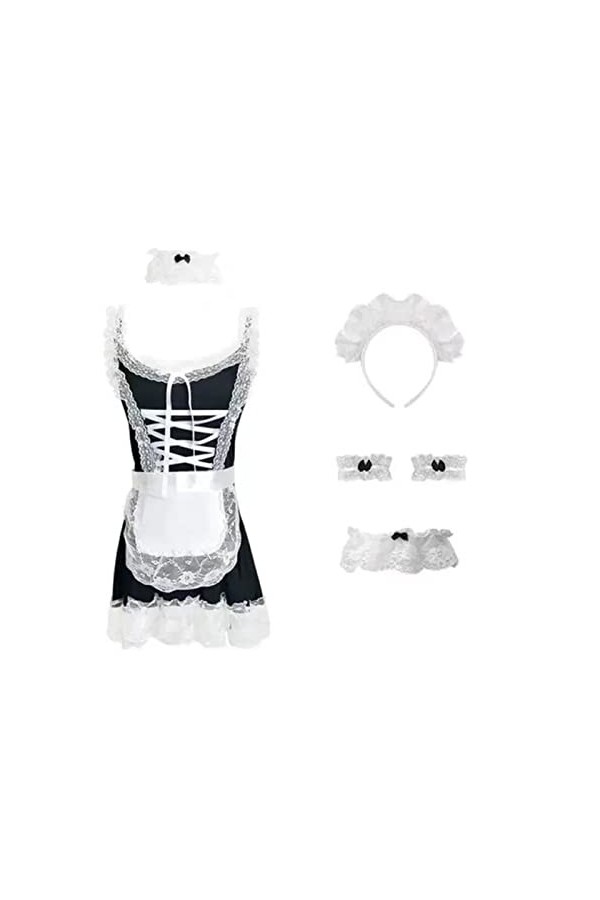 IEKEI Robe uniforme pour femme - Lingerie sexy - Costume de soubrette - Anime - Jeu de rôle - Fête - Lolita - Vêtements exoti